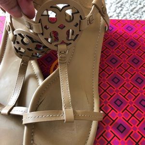 Tory Burch Miller Wedge Sand Leather